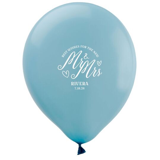 Mr. and Mrs. Best Wishes Latex Balloons